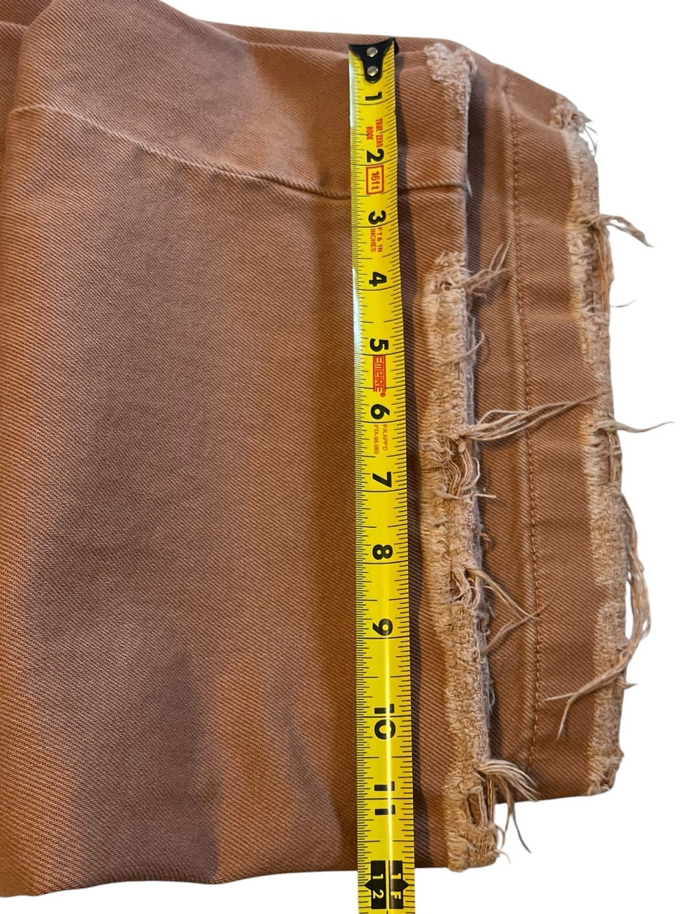 Rust Mid Rise Wide Leg Cropped Jeans Raw Hem Saddle Western Boho Size 28 - Picture 4 of 8